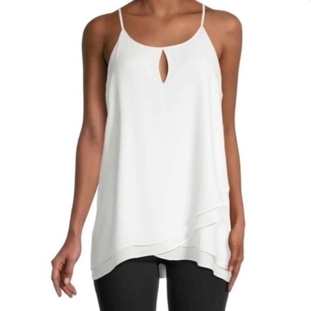 Anthropologie Aryeh white halter tiered top